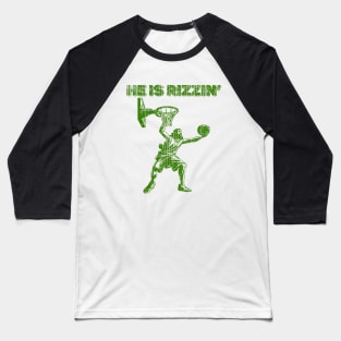 Vintage  He is Rizzin Funny Easter Jesus Player Basketball Meme Baseball T-Shirt